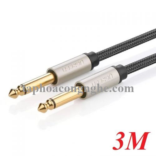 Ugreen 10639 3M màu Đen Cáp âm thanh 2 đầu 6.5mm dương cao cấp AV128 30010639